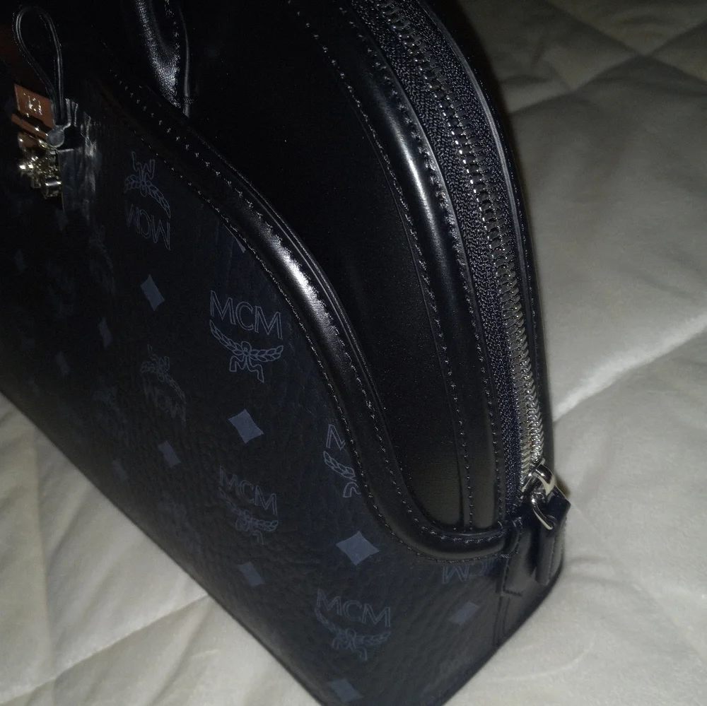 MCM Large Tracy Tote Visetos leather satchel crossbody bag - Picture 11 of 12